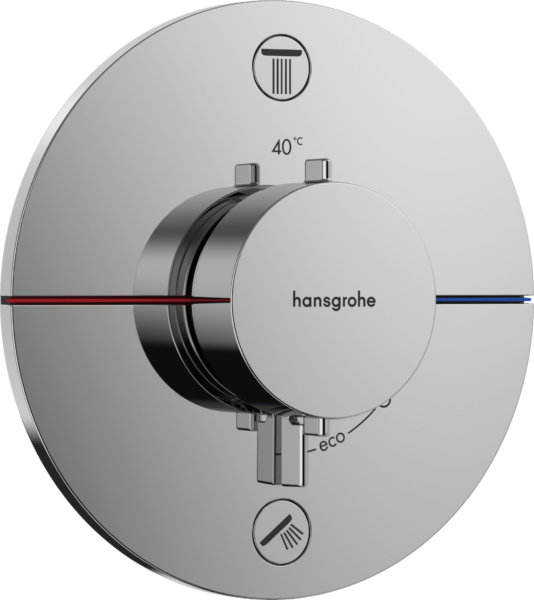 HANSGROHE ShowerSelect Comfort S Thermostat Unterputz für 2 Verbraucher mit integrierter Sicherungskombination nach EN1717 #15556000 - Chrom