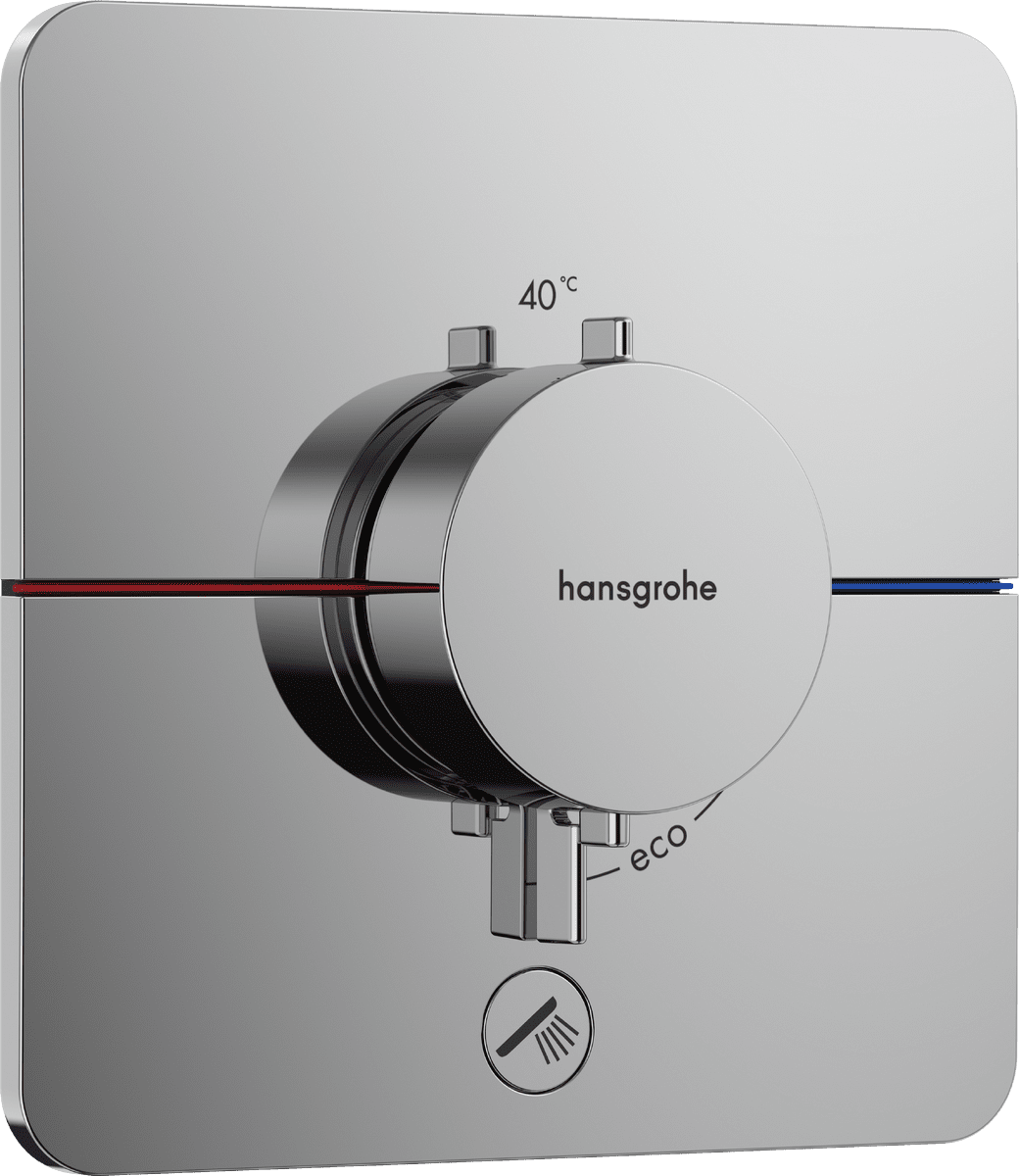 HANSGROHE ShowerSelect Comfort Q Thermostat Unterputz für 1 Verbraucher und einen zusätzlichen Abgang #15589000 - Chrom