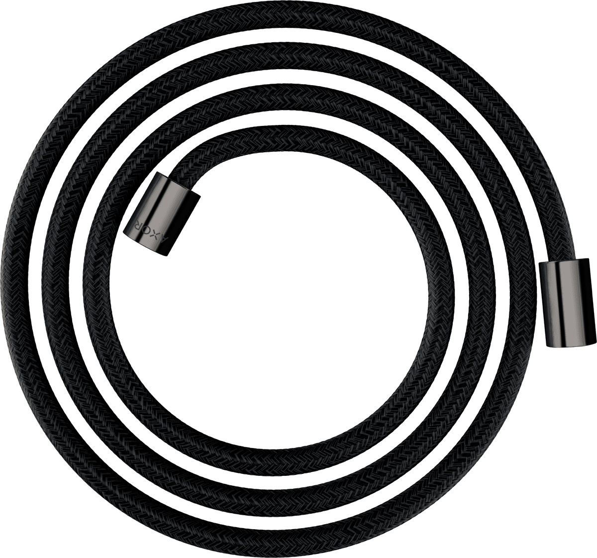 HANSGROHE AXOR ShowerSolutions Textilbrauseschlauch 2 m mit zylindrischen Muttern #28291330 - Polished Black Chrome