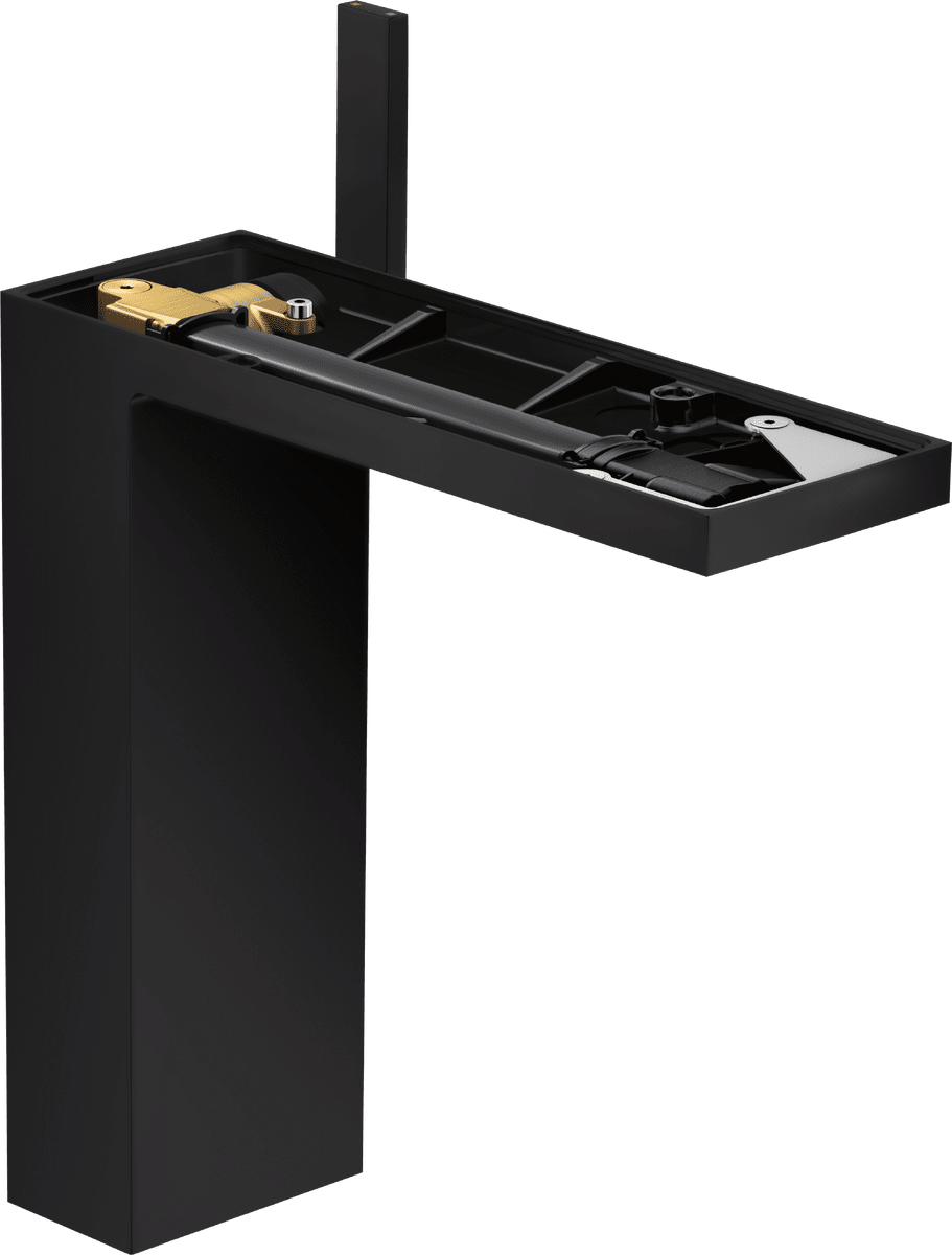 HANSGROHE AXOR MyEdition Einhebel-Waschtischmischer 230 für Aufsatzwaschtische mit Push-Open Ablaufgarnitur ohne Platte #47022670 - Mattschwarz