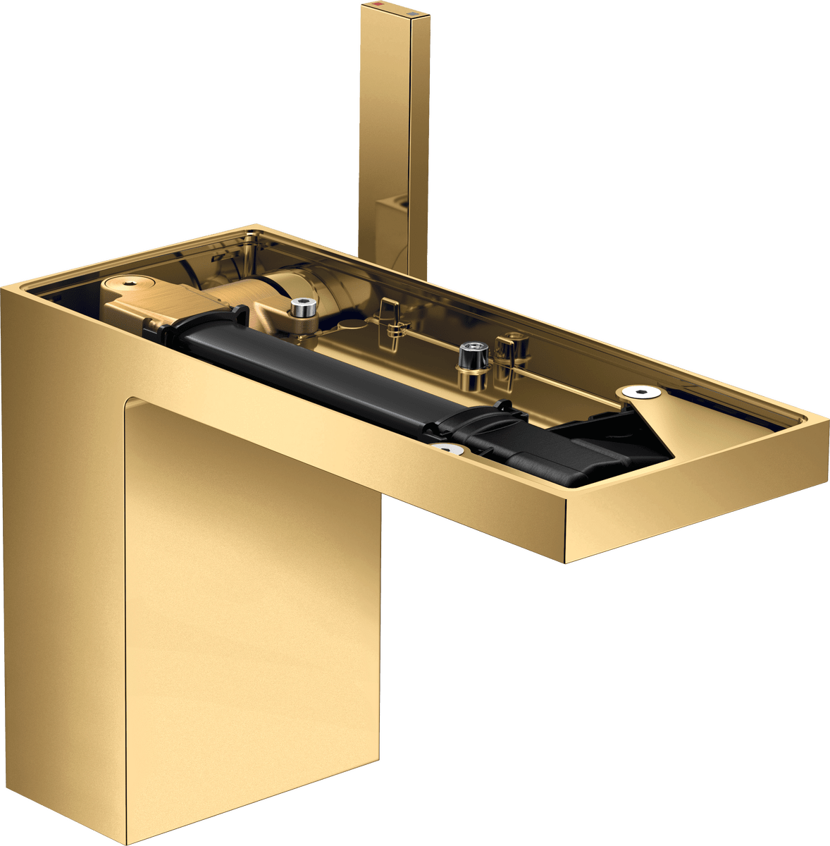 HANSGROHE AXOR MyEdition Einhebel-Waschtischmischer 110 mit Push-Open Ablaufgarnitur ohne Platte #47032990 - Polished Gold Optic