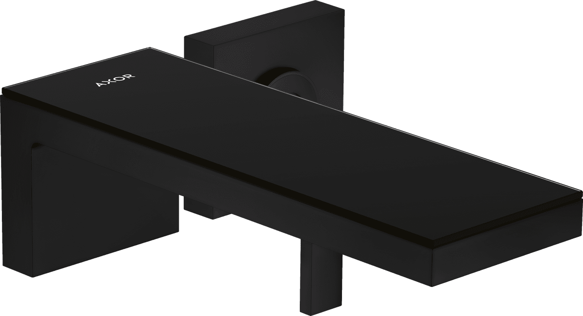 HANSGROHE AXOR MyEdition Einhebel-Waschtischmischer Unterputz für Wandmontage mit Auslauf 221 mm #47060670 - Mattschwarz/Schwarzglas