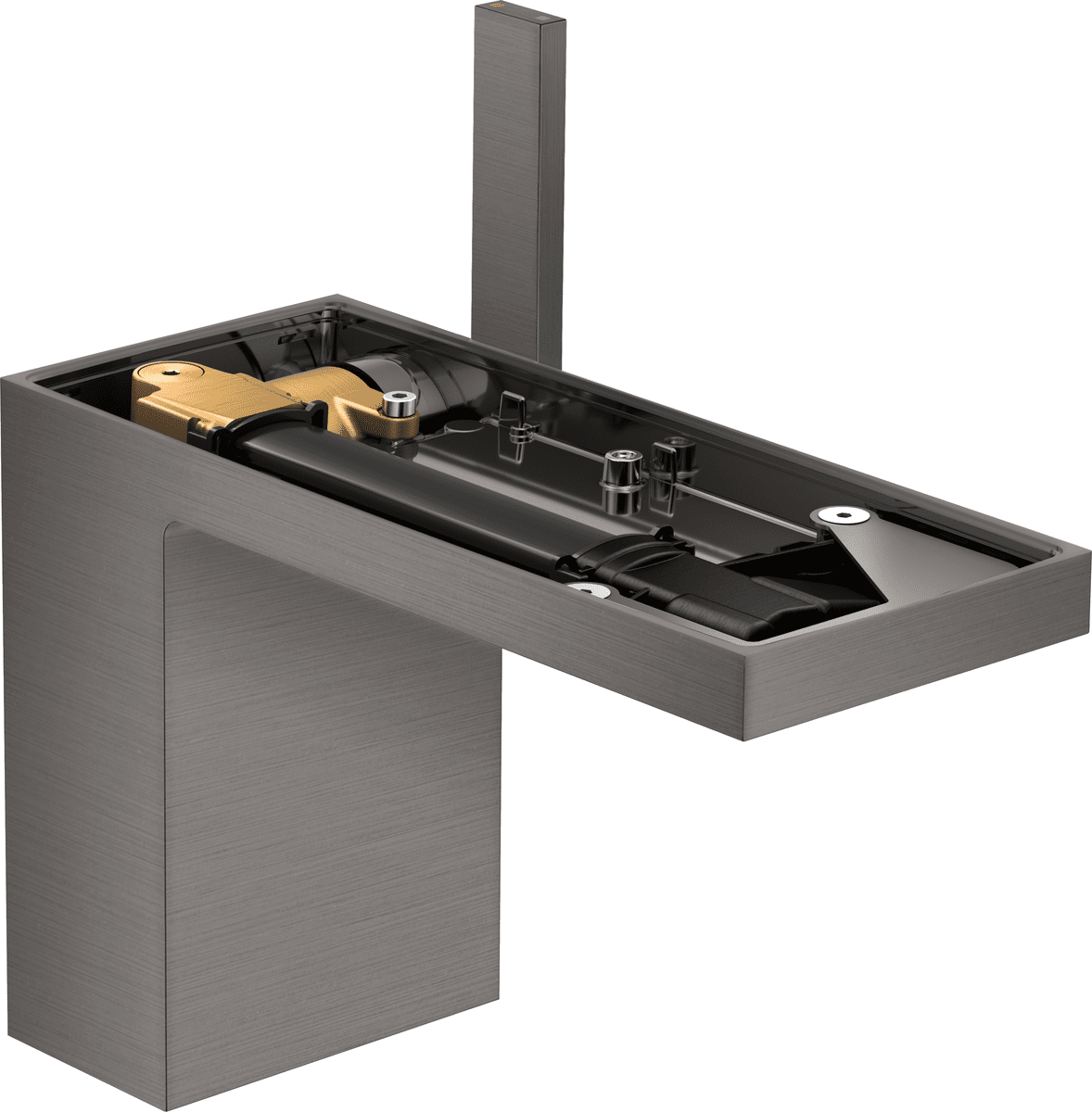 HANSGROHE AXOR MyEdition Einhebel-Waschtischmischer 110 mit Push-Open Ablaufgarnitur ohne Platte #47032340 - Brushed Black Chrome