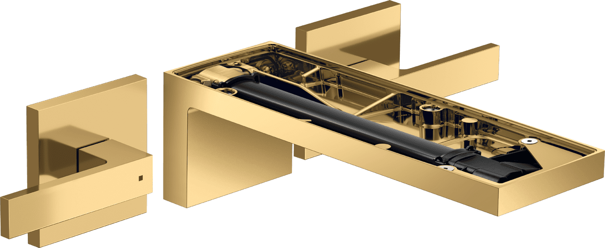 HANSGROHE AXOR MyEdition 3-Loch Waschtischarmatur Unterputz für Wandmontage mit Auslauf 221 mm, ohne Platte #47082990 - Polished Gold Optic