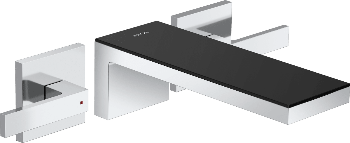 HANSGROHE AXOR MyEdition 3-Loch Waschtischarmatur Unterputz für Wandmontage mit Auslauf 221 mm #47080600 - Chrom/Schwarzglas