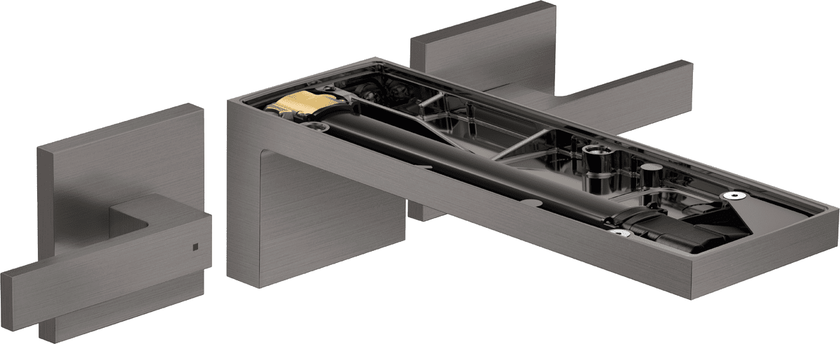 HANSGROHE AXOR MyEdition 3-Loch Waschtischarmatur Unterputz für Wandmontage mit Auslauf 221 mm, ohne Platte #47082340 - Brushed Black Chrome