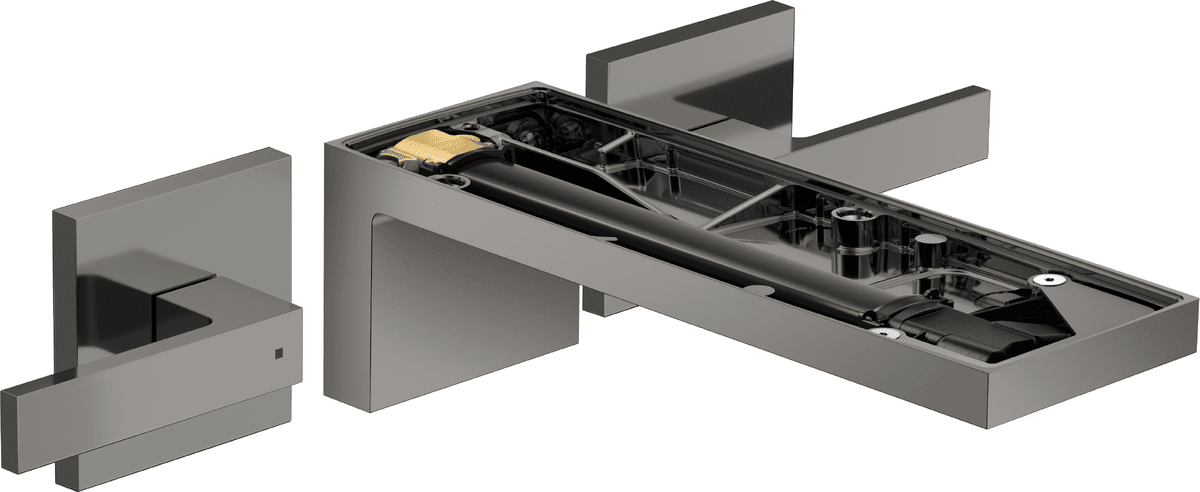 HANSGROHE AXOR MyEdition 3-Loch Waschtischarmatur Unterputz für Wandmontage mit Auslauf 221 mm, ohne Platte #47082330 - Polished Black Chrome
