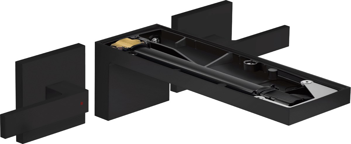 HANSGROHE AXOR MyEdition 3-Loch Waschtischarmatur Unterputz für Wandmontage mit Auslauf 221 mm, ohne Platte #47082670 - Mattschwarz