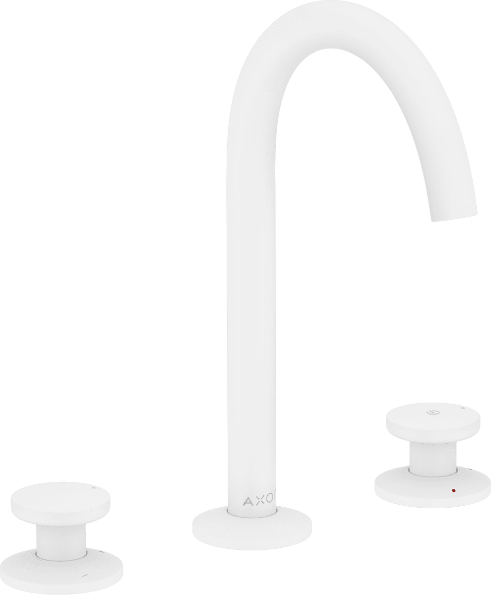 HANSGROHE AXOR One 3-Loch Waschtischarmatur Select 170 mit Push-Open Ablaufgarnitur #48070700 - Mattweiß