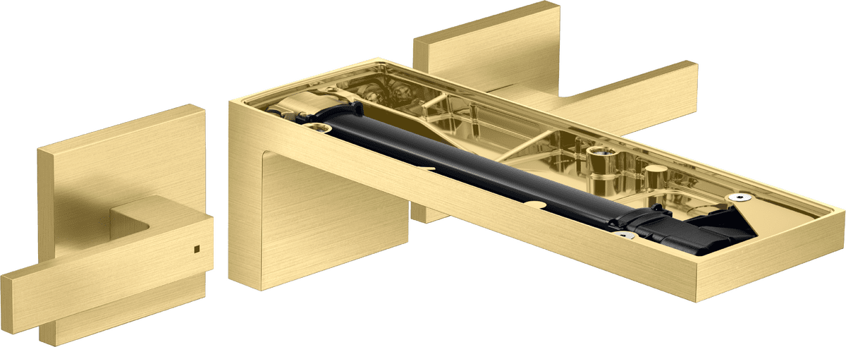 HANSGROHE AXOR MyEdition 3-Loch Waschtischarmatur Unterputz für Wandmontage mit Auslauf 221 mm, ohne Platte #47082950 - Brushed Brass