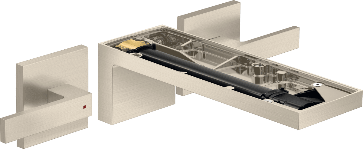 HANSGROHE AXOR MyEdition 3-Loch Waschtischarmatur Unterputz für Wandmontage mit Auslauf 221 mm, ohne Platte #47082820 - Brushed Nickel