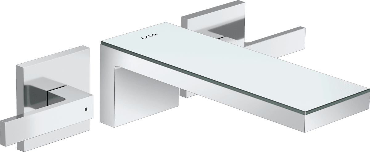 HANSGROHE AXOR MyEdition 3-Loch Waschtischarmatur Unterputz für Wandmontage mit Auslauf 221 mm #47080000 - Chrom/Spiegelglas