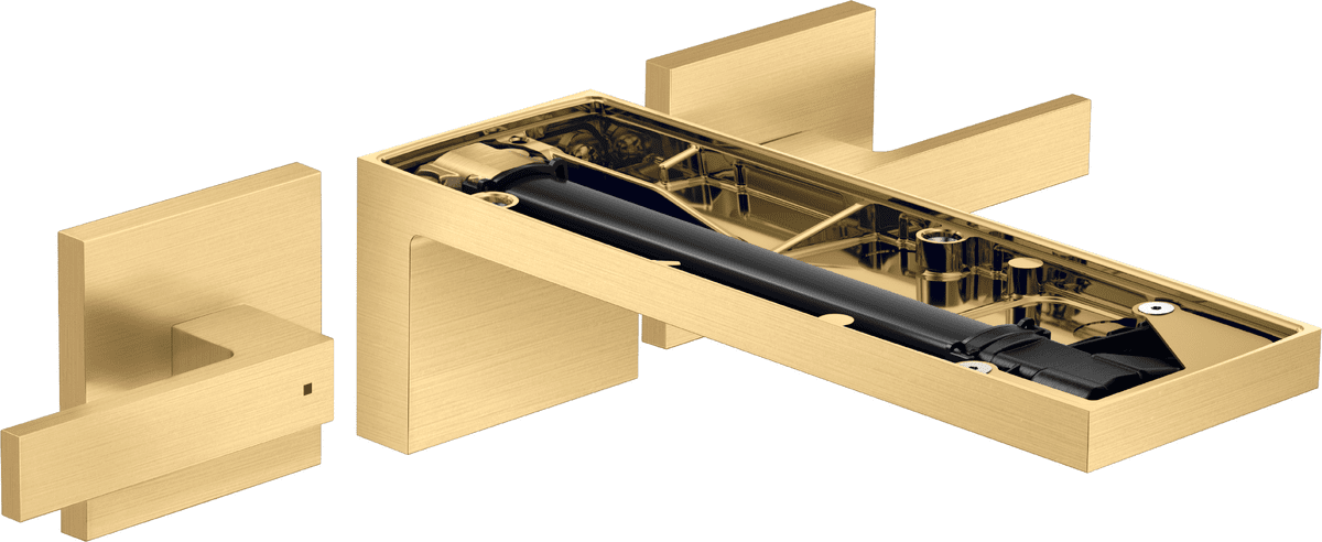 HANSGROHE AXOR MyEdition 3-Loch Waschtischarmatur Unterputz für Wandmontage mit Auslauf 221 mm, ohne Platte #47082250 - Brushed Gold Optic