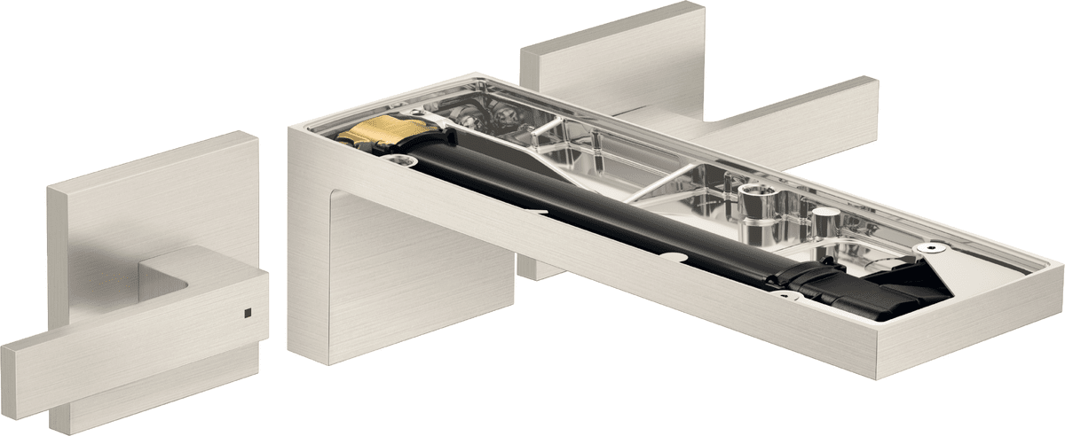 HANSGROHE AXOR MyEdition 3-Loch Waschtischarmatur Unterputz für Wandmontage mit Auslauf 221 mm, ohne Platte #47082800 - Edelstahl Optic