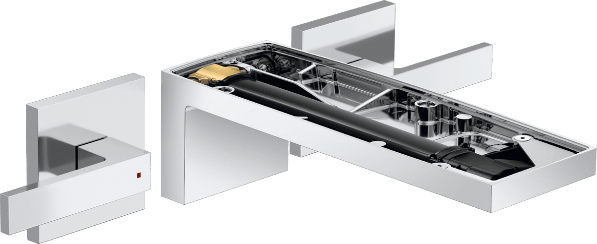 HANSGROHE AXOR MyEdition 3-Loch Waschtischarmatur Unterputz für Wandmontage mit Auslauf 221 mm, ohne Platte #47082000 - Chrom