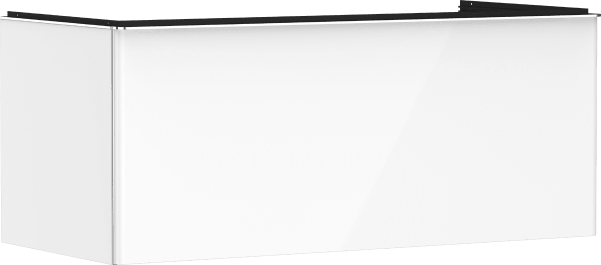 εικόνα του HANSGROHE Xelu Q Vanity unit High Gloss White 1180/550 with 1 drawer for consoles with countertop basin ground #54062000 - High Gloss White