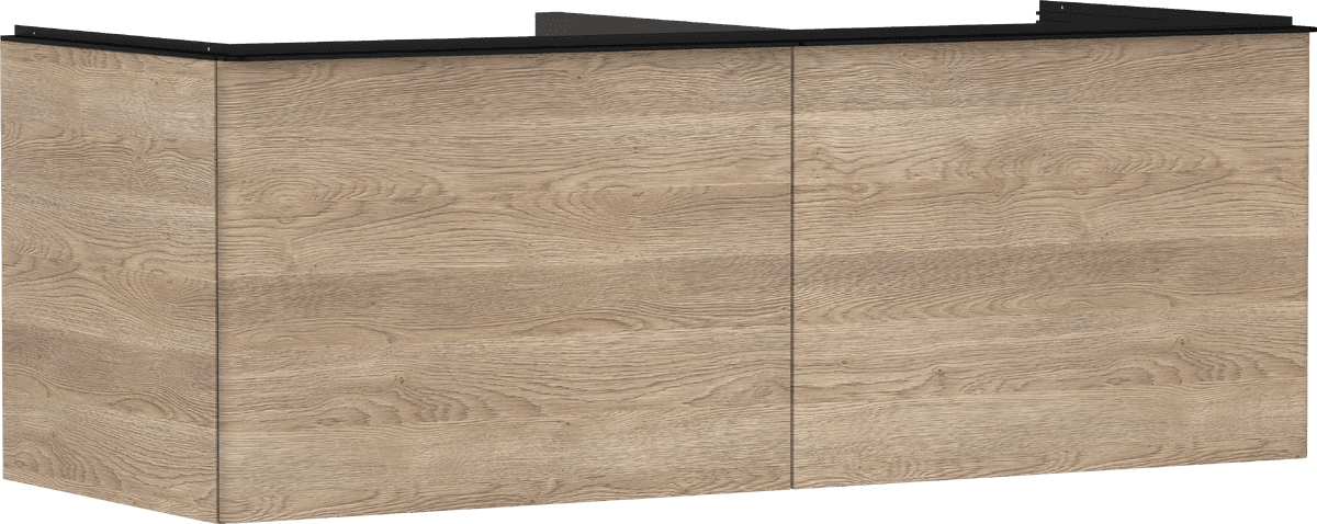 HANSGROHE Xelu Q Waschtischunterschrank Eiche Natur 1360/550 mit 2 Schubkästen für Konsole #54068670 - Eiche Natur