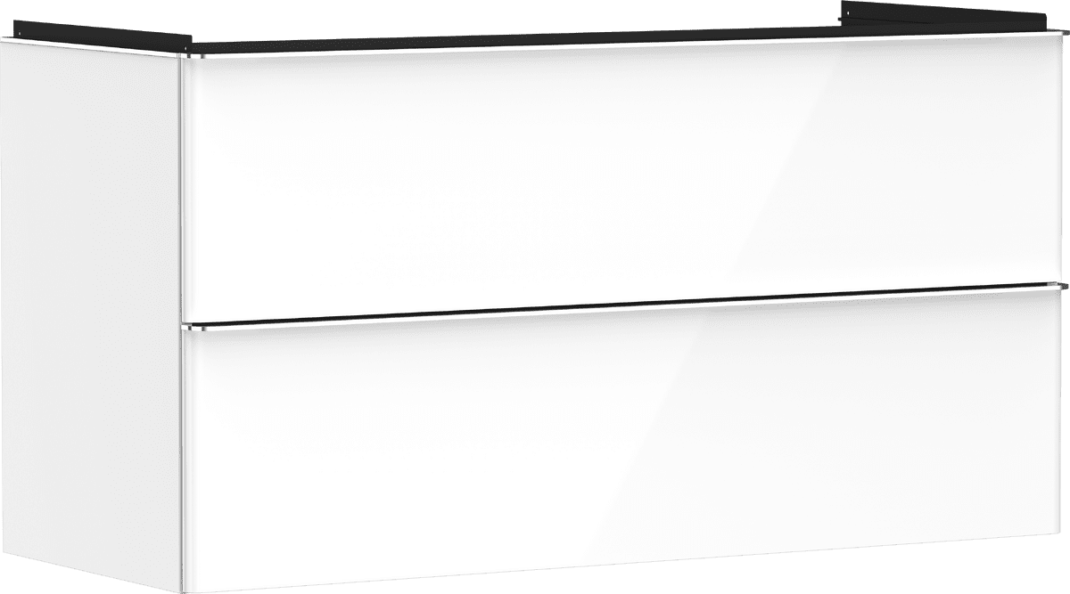 HANSGROHE Xelu Q Waschtischunterschrank Weiß Hochglanz 1180/475 mit 2 Schubkästen für Waschtisch #54035000 - Weiß Hochglanz