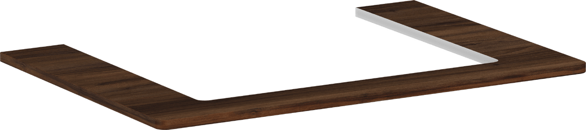 HANSGROHE Xelu Q Konsole 780/550 mit Ausschnitt mittig für Aufsatzwaschtisch geschliffen 600/480 #54109630 - Nussbaum Dunkel
