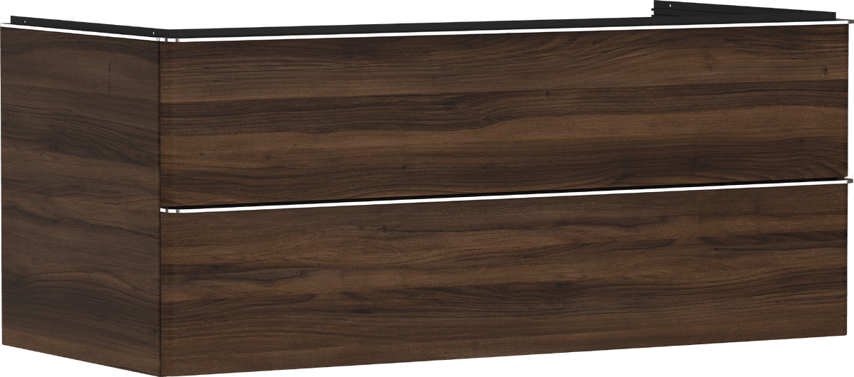 HANSGROHE Xelu Q Waschtischunterschrank Nussbaum Dunkel 1180/550 mit 2 Schubkästen für Konsole mit Ausschnitt mittig #54085000 - Nussbaum Dunkel