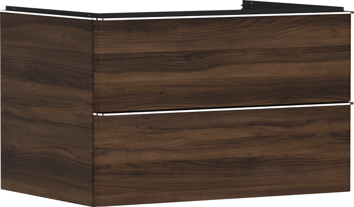 HANSGROHE Xelu Q Waschtischunterschrank Nussbaum Dunkel 780/550 mit 2 Schubkästen für Konsole mit Ausschnitt mittig #54077000 - Nussbaum Dunkel