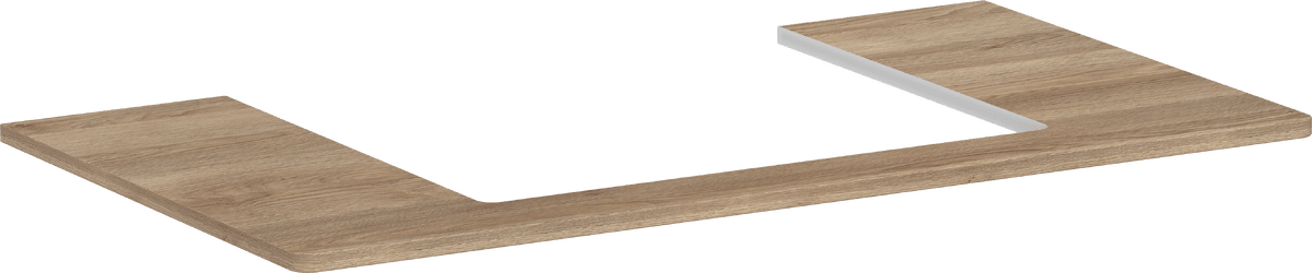 HANSGROHE Xelu Q Konsole 980/550 mit Ausschnitt mittig für Aufsatzwaschtisch geschliffen 600/480 #54110230 - Eiche Natur
