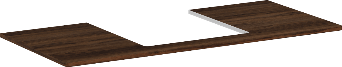 HANSGROHE Xelu Q Console 1180/550 with cutout in the middle for countertop basin ground 500/480 #54096630 - Dark Walnut resmi