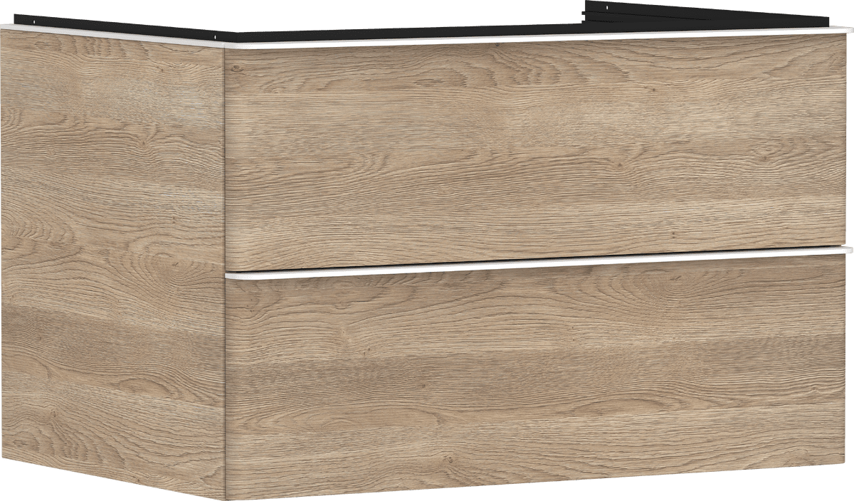 Obrázek HANSGROHE Xelu Q skříňka pod umyvadlo na desku přírodní dub 780/550 se 2 zásuvkami, pro laminátové desky #54076700 - přírodní dub