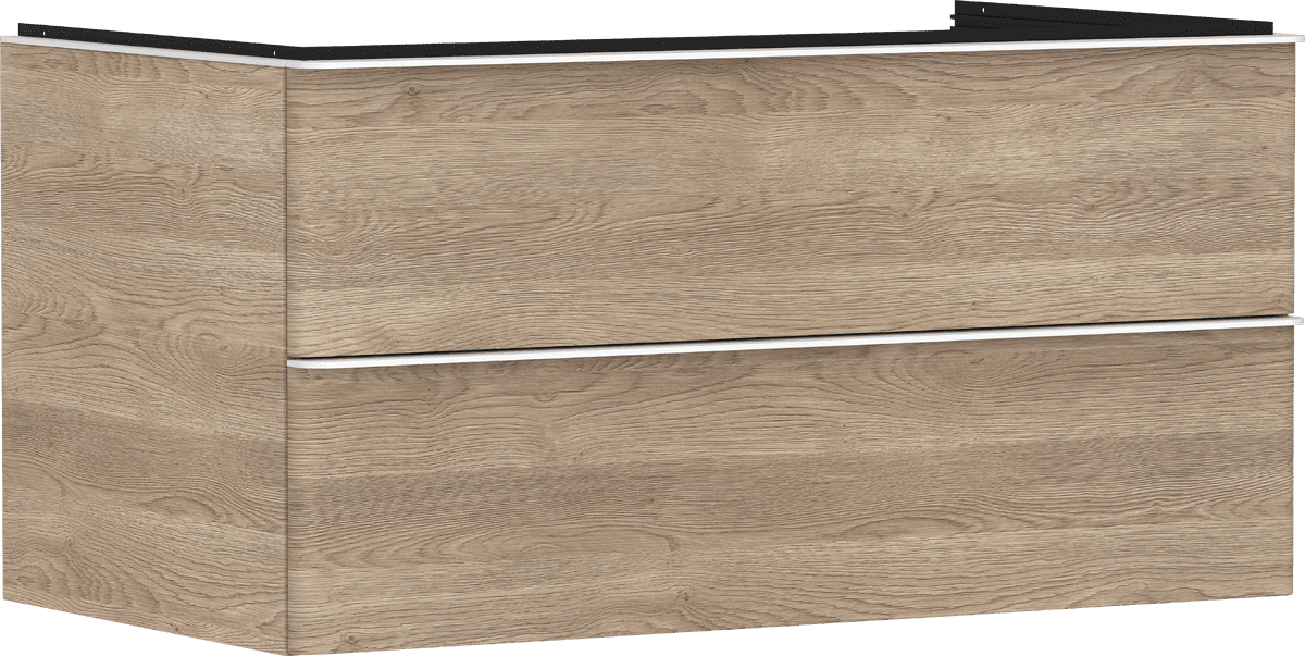 HANSGROHE Xelu Q Waschtischunterschrank Eiche Natur 980/550 mit 2 Schubkästen für Konsole mit Ausschnitt mittig #54080700 - Eiche Natur