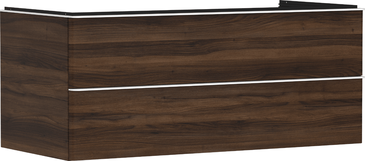 HANSGROHE Xelu Q Waschtischunterschrank Nussbaum Dunkel 1180/550 mit 2 Schubkästen für Konsole mit Ausschnitt mittig #54085700 - Nussbaum Dunkel