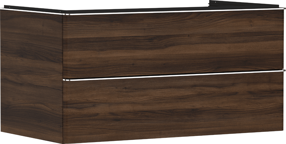 HANSGROHE Xelu Q Waschtischunterschrank Nussbaum Dunkel 980/550 mit 2 Schubkästen für Konsole mit Ausschnitt mittig #54081000 - Nussbaum Dunkel