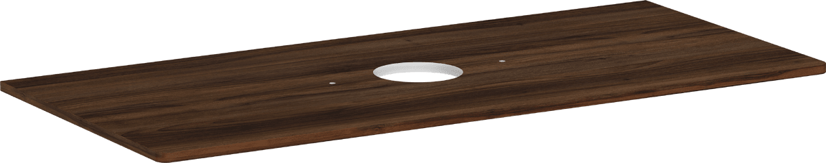 Picture of HANSGROHE Xelu Q Console 1180/550 with cutout in the middle for bowl without tap hole #54115630 - Dark Walnut