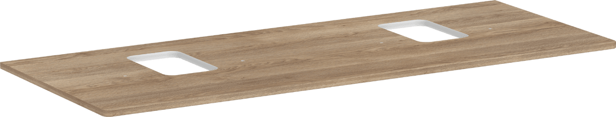 HANSGROHE Xelu Q Konsole 1360/550 mit 2 Ausschnitten für Aufsatzwaschtisch mit Hahnloch #54125230 - Eiche Natur
