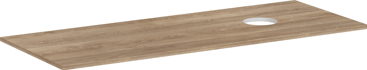 HANSGROHE Xelu Q Konsole 1360/550 mit Ausschnitt rechts für Aufsatzwaschtisch ohne Hahnloch #54117230 - Eiche Natur