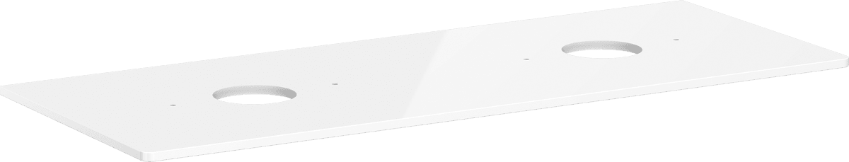 HANSGROHE Xelu Q Konsole 1360/550 mit 2 Ausschnitten für Aufsatzwaschtisch ohne Hahnloch #54118050 - Weiß Hochglanz