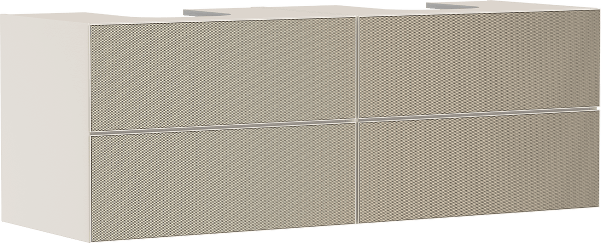 HANSGROHE Xevolos E Waschtischunterschrank Sandbeige Matt 1570/550 mit 4 Schubkästen für Konsole mit 2 Ausschnitten #54200390 - Sandbeige Matt