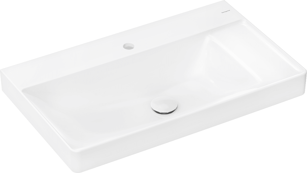 HANSGROHE Xelu Q Waschtisch mit Ablage rechts 800/480 mit Hahnloch ohne Überlauf, SmartClean #61024450 - Weiß