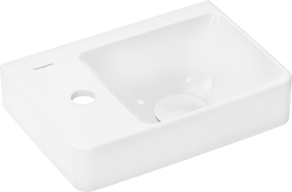 εικόνα του HANSGROHE Xelu Q Handrinse basin with shelf left 360/250 with tap hole without overflow, SmartClean #61085450 - White
