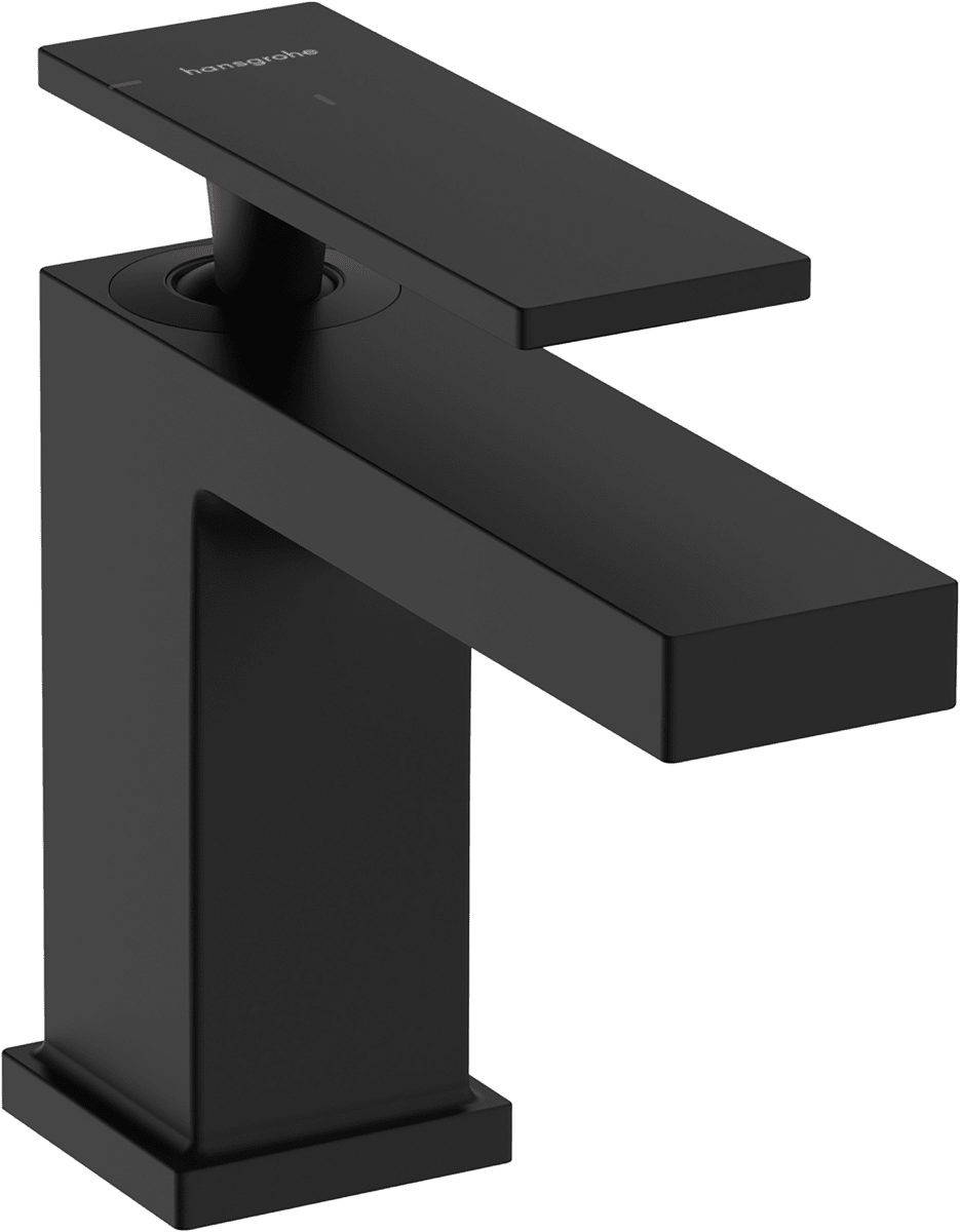HANSGROHE Tecturis E Einhebel-Waschtischmischer 80 CoolStart EcoSmart+ mit Zugstangen-Ablaufgarnitur #73002670 - Mattschwarz