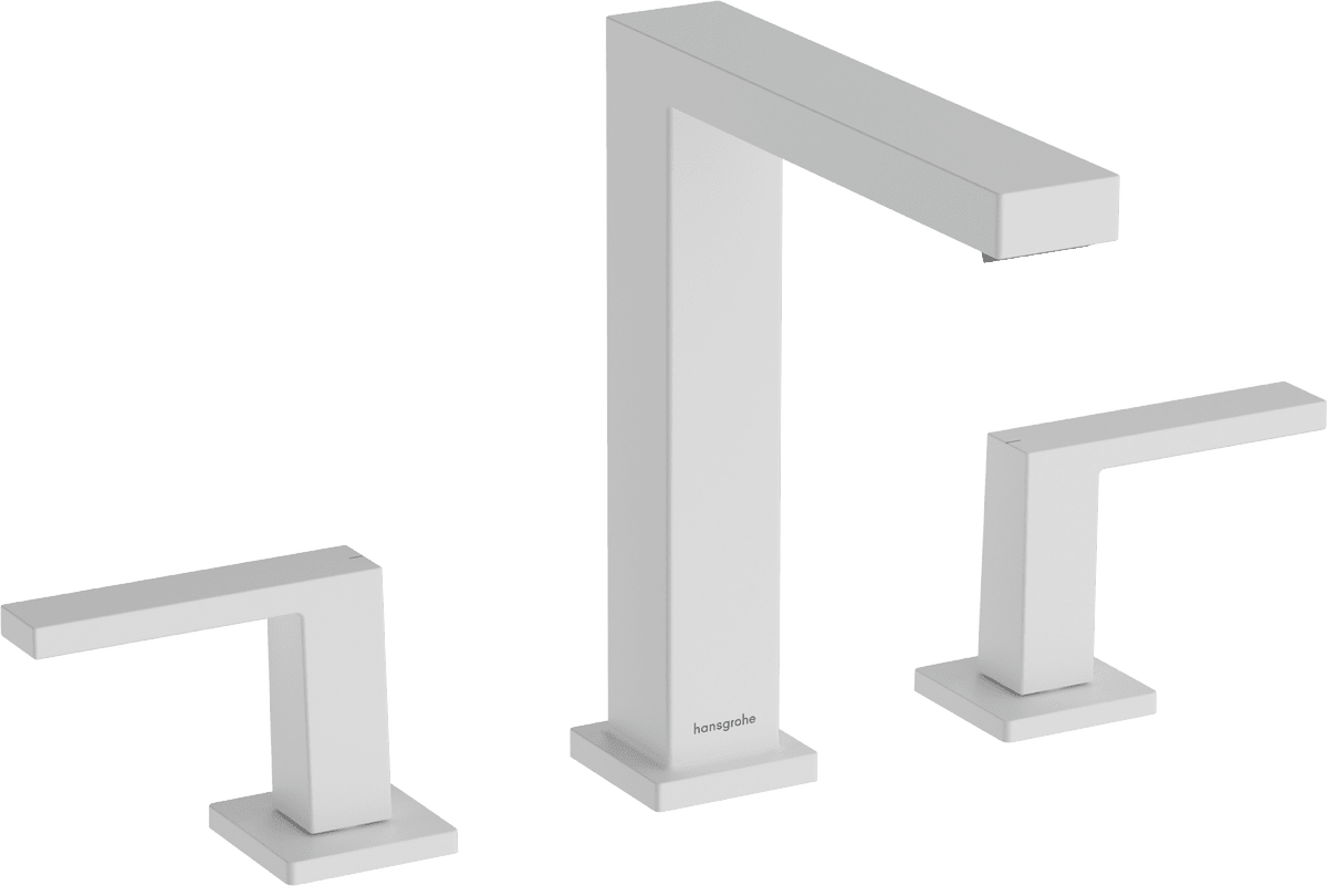 HANSGROHE Tecturis E 3-Loch Waschtischarmatur 150 EcoSmart+ mit Push-Open Ablaufgarnitur #73030700 - Mattweiß