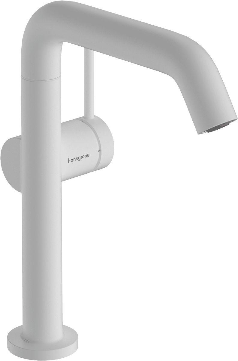 HANSGROHE Tecturis S Einhebel-Waschtischmischer 210 Fine CoolStart EcoSmart+ mit Schwenkauslauf und Push-Open Ablaufgarnitur #73360700 - Mattweiß