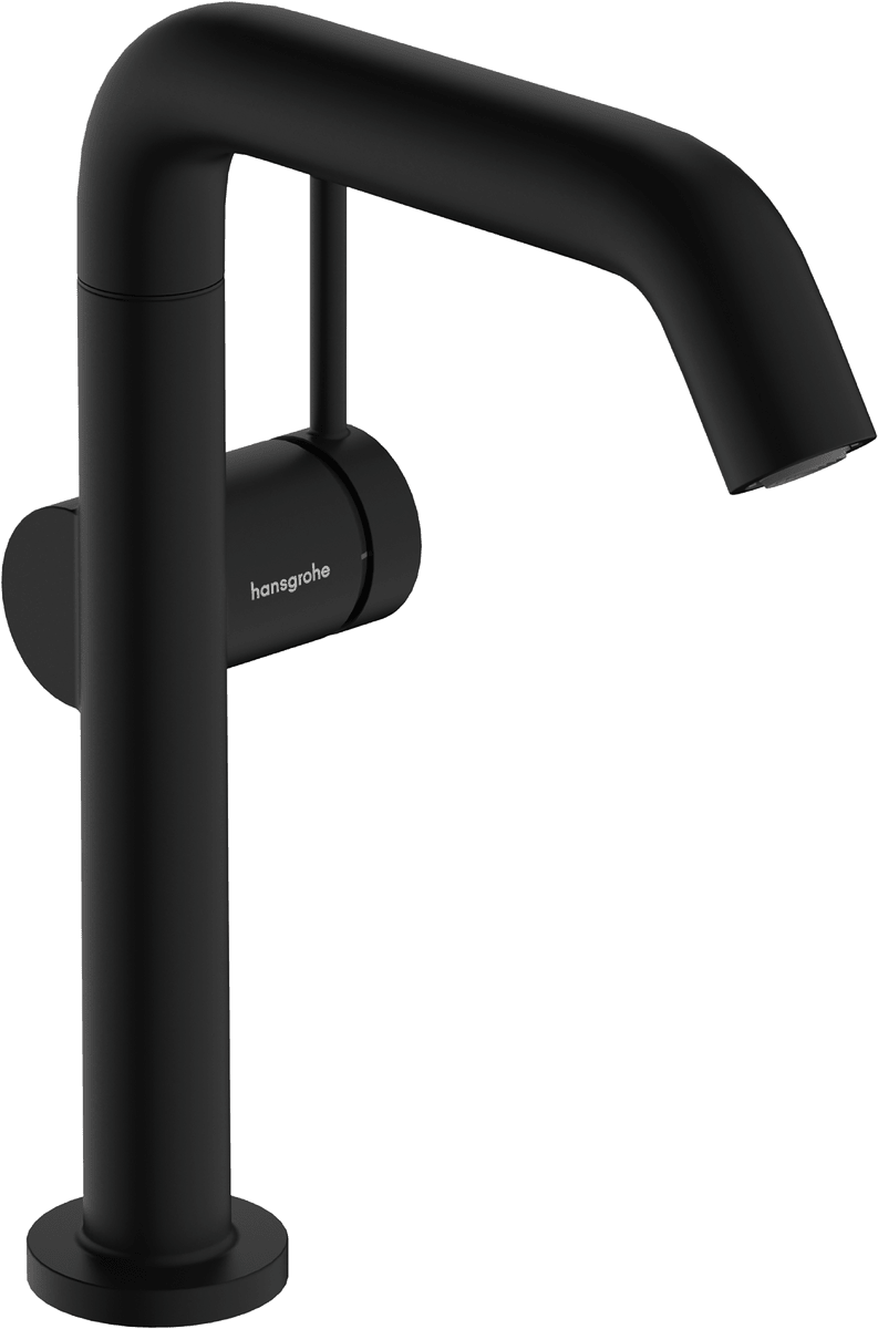HANSGROHE Tecturis S Einhebel-Waschtischmischer 210 Fine CoolStart EcoSmart+ mit Schwenkauslauf und Push-Open Ablaufgarnitur #73360670 - Mattschwarz