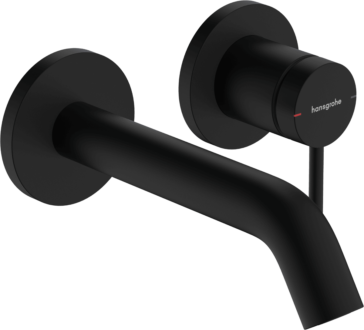 HANSGROHE Tecturis S Einhebel-Waschtischmischer Unterputz für Wandmontage EcoSmart+ mit Auslauf 16,5 cm #73350670 - Mattschwarz