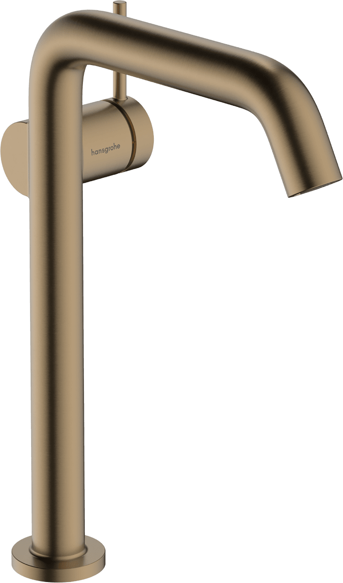 HANSGROHE Tecturis S Einhebel-Waschtischmischer 240 Fine CoolStart EcoSmart+ für Aufsatzwaschtische mit Push-Open Ablaufgarnitur #73370140 - Brushed Bronze