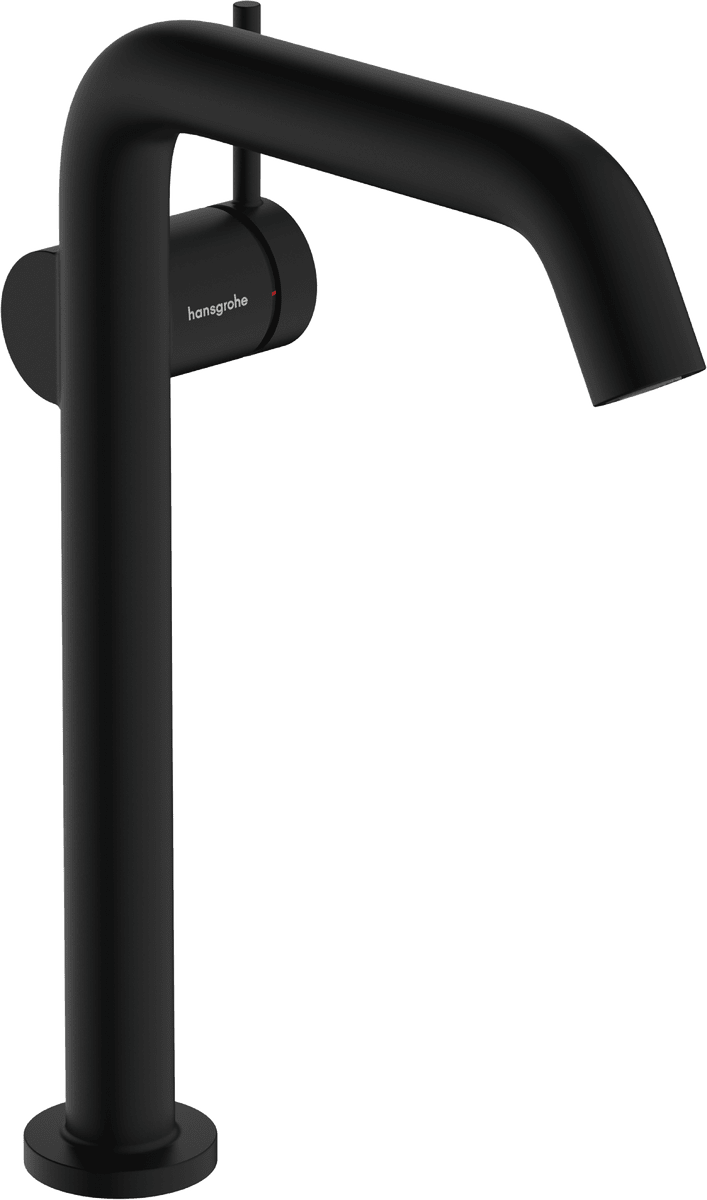 HANSGROHE Tecturis S Einhebel-Waschtischmischer 240 Fine CoolStart EcoSmart+ für Aufsatzwaschtische mit Push-Open Ablaufgarnitur #73370670 - Mattschwarz