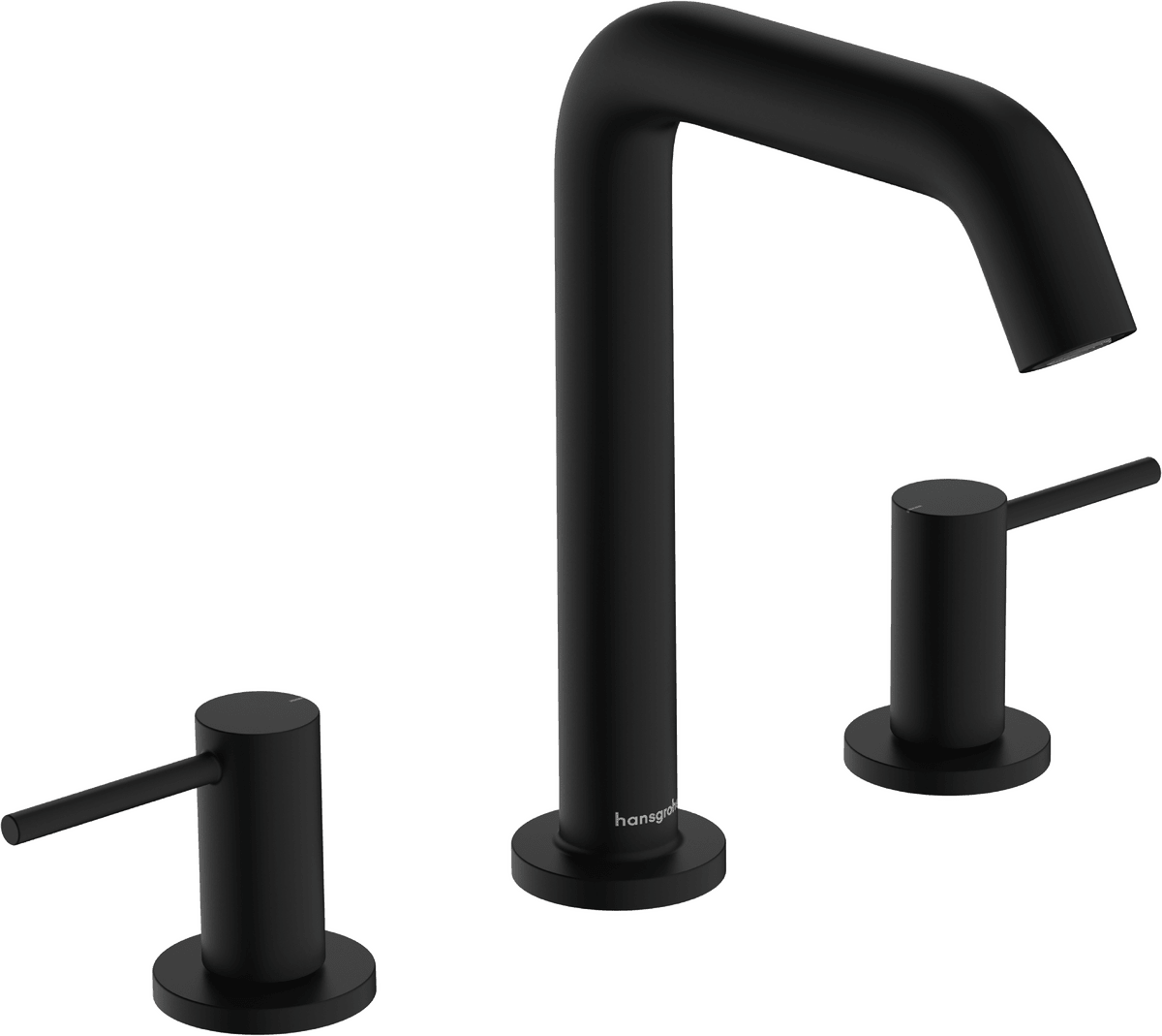 HANSGROHE Tecturis S 3-Loch Waschtischarmatur 150 EcoSmart+ mit Push-Open Ablaufgarnitur #73330670 - Mattschwarz