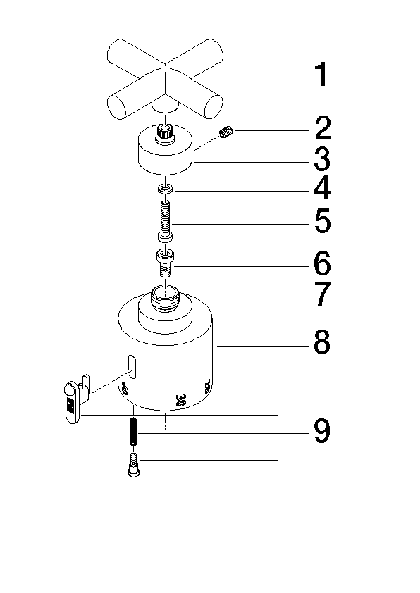 DORNBRACHT Skalengriff Thermostat TARA - Platin gebürstet #11420890-06