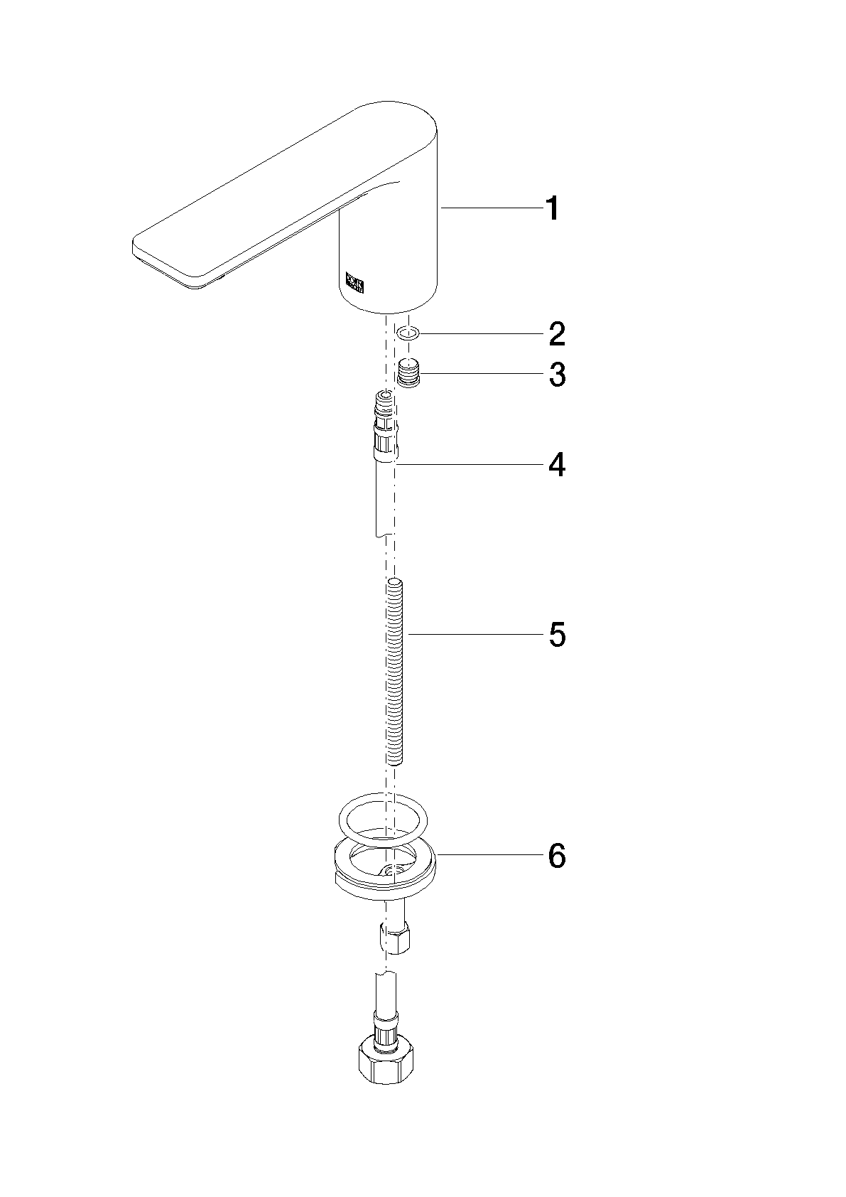 DORNBRACHT LISSÉ Waschtisch-Stand-Auslauf ohne Ablaufgarnitur - Dark Chrome #13700845-19