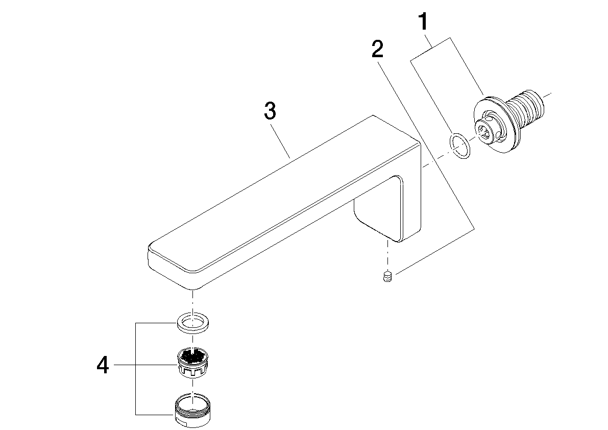 DORNBRACHT LULU Wannenauslauf für Wandmontage - Platin gebürstet #13801710-06