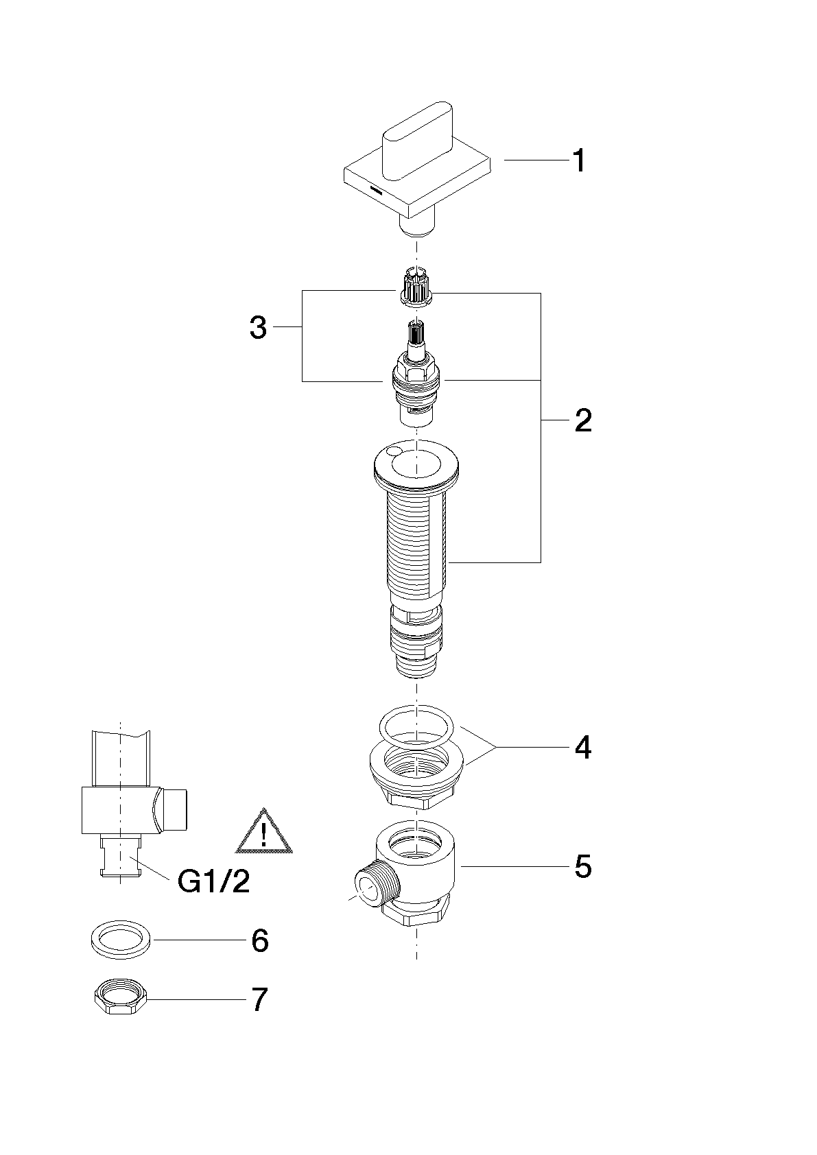 Obrázek DORNBRACHT CL.1 Boční ventil s levým zavíráním teplý - kartáčovaná platina #20004706-06